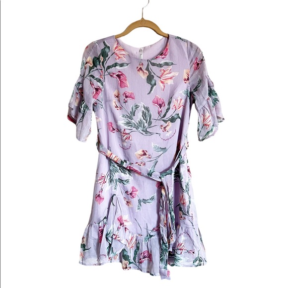 Indikah Floral Ruffle Tie Front Dress Size XS - Picture 2 of 12